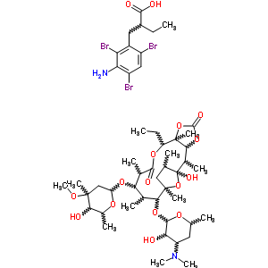 2-(3-amino-2,4,6-tribromobenzyl)butanoic acid - 14-{[4-(dimethylamino)-3-hydroxy-6-methyltetrahydro-2H-pyran-2-yl]oxy}-8-ethyl-1-hydroxy-12-[(5-hydroxy-4-methoxy-4,6-dimethyltetrahydro-2H-pyran-2-yl)oxy]-2,7,11,13,15,17-hexamethyl-4,6,9,18-tetraoxatricycl