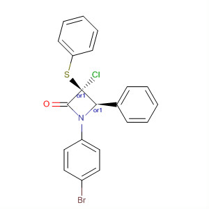 2-Azetidinone, 1-(4-bromophenyl)-3-chloro-4-phenyl-3-(phenylthio)-,(3R,4R)-rel-