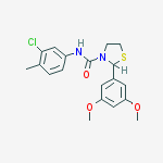 N-(3-chloro-4-methylphenyl)-2-(3,5-dimethoxyphenyl)-1,3-thiazolidine-3-carboxamide