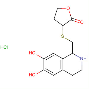 2(3H)-Furanone,dihydro-3-[[(1,2,3,4-tetrahydro-6,7-dihydroxy-1-isoquinolinyl)methyl]thio]-, hydrochloride