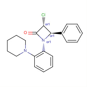2-Azetidinone, 3-chloro-4-phenyl-1-[2-(1-piperidinyl)phenyl]-, trans-