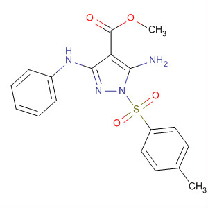 1H-Pyrazole-4-carboxylic acid,5-amino-1-[(4-methylphenyl)sulfonyl]-3-(phenylamino)-, methyl ester