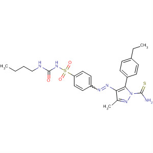 1H-Pyrazole-1-carbothioamide,4-[[4-[[[(butylamino)carbonyl]amino]sulfonyl]phenyl]azo]-5-(4-ethylphenyl)-3-methyl-