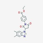 ethyl 4-(3-(5,6-dimethyl-1H-benzo[d]imidazol-1-yl)-2,5-dioxopyrrolidin-1-yl)benzoate