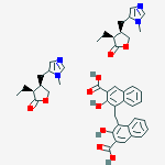 4,4'-methanediylbis(3-hydroxynaphthalene-2-carboxylic acid) - (3S,4R)-3-ethyl-4-[(1-methyl-1H-imidazol-5-yl)methyl]dihydrofuran-2(3H)-one (1:2)