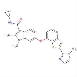 1H-Indole-3-carboxamide,N-cyclopropyl-1,2-dimethyl-6-[[2-(1-methyl-1H-imidazol-2-yl)thieno[3,2-b]pyridin-7-yl]oxy]-