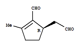 2-Cyclopentene-1-acetaldehyde,2-formyl-3-methyl-, (R)-