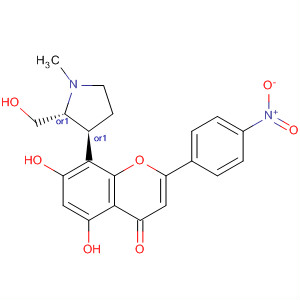 4H-1-Benzopyran-4-one,5,7-dihydroxy-8-[(2R,3S)-2-(hydroxymethyl)-1-methyl-3-pyrrolidinyl]-2-(4-nitrophenyl)-, rel-