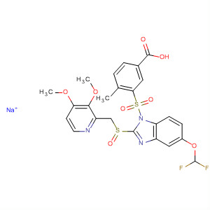 Benzoic acid,3-[[5-(difluoromethoxy)-2-[[(3,4-dimethoxy-2-pyridinyl)methyl]sulfinyl]-1H-benzimidazol-1-yl]sulfonyl]-4-methyl-, sodium salt