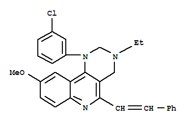 1-(3-chlorophenyl)-3-ethyl-9-methoxy-5-(2-phenylethenyl)-1,2,3,4-tetrahydropyrimido[5,4-c]quinoline