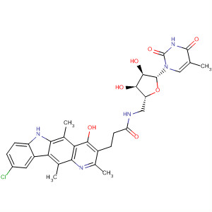 Thymidine,5'-[[3-(9-chloro-4-hydroxy-2,5,11-trimethyl-6H-pyrido[3,2-b]carbazol-3-yl)-1-oxopropyl]amino]-5'-deoxy-