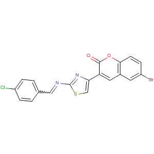 2H-1-Benzopyran-2-one,6-bromo-3-[2-[[(4-chlorophenyl)methylene]amino]-4-thiazolyl]-