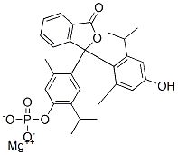 magnesium 4-[3-[4-hydroxy-6-isopropyl-o-tolyl]-1-oxo-3H-isobenzofuran-3-yl]-6-isopropyl-m-tolyl phosphate