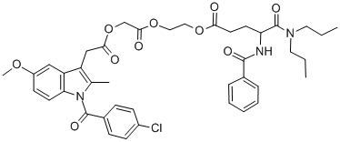 1H-Indole-3-acetic acid, 1-(4-chlorobenzoyl)-5-methoxy-2-methyl-, 2-(2 -((4-(benzoylamino)-5-(dipropylamino)-1,5-dioxopentyl)oxy)ethoxy)-2-ox oethyl ester, (+-)-