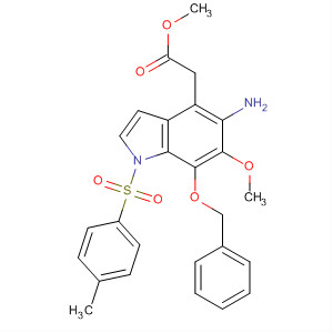 1H-Indole-4-acetic acid,5-amino-6-methoxy-1-[(4-methylphenyl)sulfonyl]-7-(phenylmethoxy)-,methyl ester