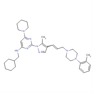 4-Pyrimidinamine,N-(cyclohexylmethyl)-2-[5-methyl-4-[3-[4-(2-methylphenyl)-1-piperazinyl]-1-propenyl]-1H-pyrazol-1-yl]-6-(1-piperidinyl)-