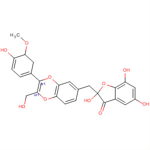 3(2H)-Benzofuranone,2-[[(2R,3R)-2,3-dihydro-3-(4-hydroxy-3-methoxyphenyl)-2-(hydroxymethyl)-1,4-benzodioxin-6-yl]methyl]-2,4,6-trihydroxy-, rel-