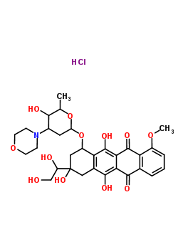 3-(1,2-dihydroxyethyl)-3,5,12-trihydroxy-10-methoxy-6,11-dioxo-1,2,3,4,6,11-hexahydrotetracen-1-yl 2,3,6-trideoxy-3-morpholin-4-ylhexopyranoside hydrochloride (1:1)