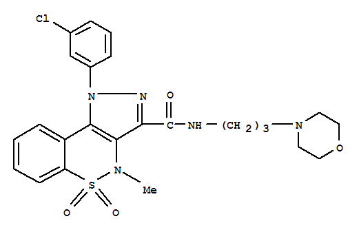 1-(m-Chlorophenyl)-3-(3-morpholinopropylaminocarbonyl)-4-methyl-1,4-dihydropyrazolo[4,3-c][1,2]benzothiazine 5,5-dioxide