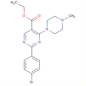 5-Pyrimidinecarboxylic acid,2-(4-bromophenyl)-4-(4-methyl-1-piperazinyl)-, ethyl ester