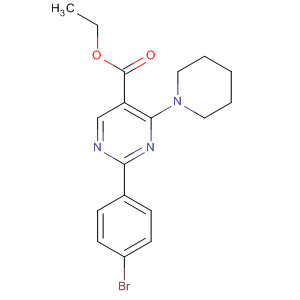 5-Pyrimidinecarboxylic acid, 2-(4-bromophenyl)-4-(1-piperidinyl)-, ethylester