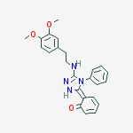 (6Z)-6-(5-{[2-(3,4-dimethoxyphenyl)ethyl]amino}-4-phenyl-2,4-dihydro-3H-1,2,4-triazol-3-ylidene)cyclohexa-2,4-dien-1-one