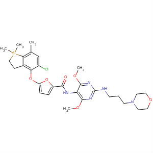 2-Furancarboxamide,5-[(5-chloro-2,3-dihydro-1,1,7-trimethyl-1H-1-silainden-4-yl)oxy]-N-[4,6-dimethoxy-2-[[3-(4-morpholinyl)propyl]amino]-5-pyrimidinyl]-