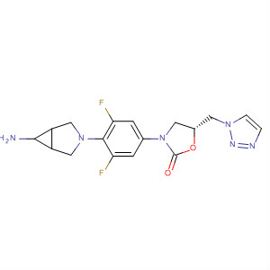 2-Oxazolidinone,3-[4-[(1a,5a,6a)-6-amino-3-azabicyclo[3.1.0]hex-3-yl]-3,5-difluorophenyl]-5-(1H-1,2,3-triazol-1-ylmethyl)-, (5R)-