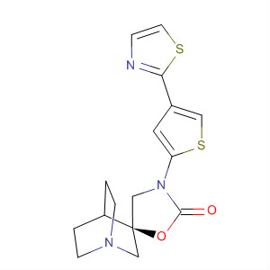 Spiro[1-azabicyclo[2.2.2]octane-3,5'-oxazolidin]-2'-one,3'-[4-(2-thiazolyl)-2-thienyl]-, (3R)-