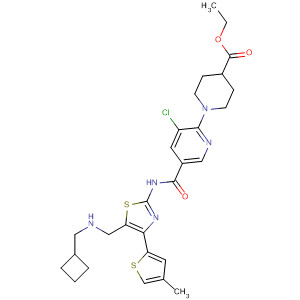 4-Piperidinecarboxylic acid,1-[3-chloro-5-[[[5-[(cyclobutylmethylamino)methyl]-4-(4-methyl-2-thienyl)-2-thiazolyl]amino]carbonyl]-2-pyridinyl]-, ethyl ester