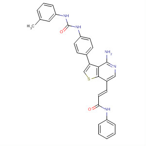 2-Propenamide,3-[4-amino-3-[4-[[[(3-methylphenyl)amino]carbonyl]amino]phenyl]thieno[3,2-c]pyridin-7-yl]-N-phenyl-, (2E)-
