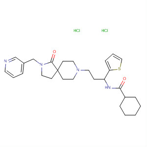 Cyclohexanecarboxamide,N-[3-[1-oxo-2-(3-pyridinylmethyl)-2,8-diazaspiro[4.5]dec-8-yl]-1-(2-thienyl)propyl]-, dihydrochloride