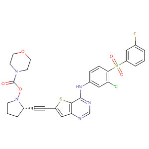 4-Morpholinecarboxylic acid,(3S,5S)-5-[[4-[[3-chloro-4-[(3-fluorophenyl)sulfonyl]phenyl]amino]thieno[3,2-d]pyrimidin-6-yl]ethynyl]-3-pyrrolidinyl ester