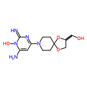 (2E)-6-amino-4-[2-(hydroxymethyl)-1,4-dioxa-8-azaspiro[4.5]dec-8-yl]-2-iminopyrimidin-1(2H)-ol