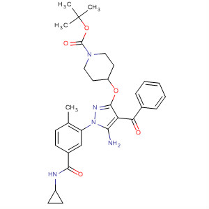 1-Piperidinecarboxylic acid,4-[[5-amino-4-benzoyl-1-[5-[(cyclopropylamino)carbonyl]-2-methylphenyl]-1H-pyrazol-3-yl]oxy]-, 1,1-dimethylethyl ester