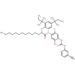 Tetradecanamide,2-[2,4-bis(1,1-dimethylpropyl)phenoxy]-N-[2-chloro-4-[[[(3-cyanophenyl)amino]carbonyl]amino]-5-hydroxyphenyl]-
