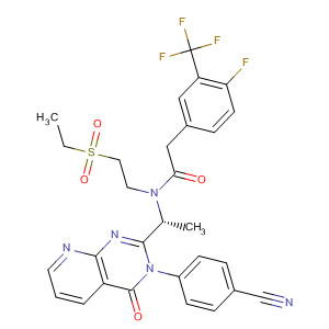 Benzeneacetamide,N-[(1R)-1-[3-(4-cyanophenyl)-3,4-dihydro-4-oxopyrido[2,3-d]pyrimidin-2-yl]ethyl]-N-[2-(ethylsulfonyl)ethyl]-4-fluoro-3-(trifluoromethyl)-