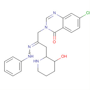 4(3H)-Quinazolinone,7-chloro-3-[3-(3-hydroxy-2-piperidinyl)-2-(phenylhydrazono)propyl]-