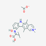 10-{[(1E)-1-carboxy-2-methylpropylidene]amino}-9-hydroxy-2,5,11-trimethyl-6H-pyrido[4,3-b]carbazol-2-ium acetate
