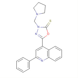 1,3,4-Oxadiazole-2(3H)-thione,5-(2-phenyl-4-quinolinyl)-3-(1-pyrrolidinylmethyl)-