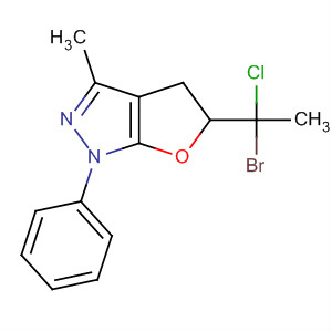 1H-Furo[2,3-c]pyrazole,5-(1-bromo-1-chloroethyl)-4,5-dihydro-3-methyl-1-phenyl-