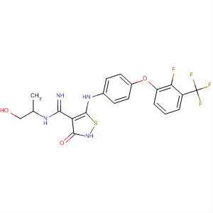 4-Isothiazolecarboximidamide,5-[[4-[2-fluoro-3-(trifluoromethyl)phenoxy]phenyl]amino]-2,3-dihydro-N-(2-hydroxy-1-methylethyl)-3-oxo-