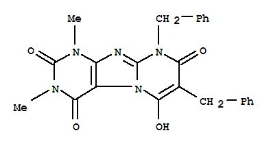 Pyrimido[2,1-f]purine-2,4,8(1H,3H,9H)-trione,  6-hydroxy-1,3-dimethyl-7,9-bis(phenylmethyl)-