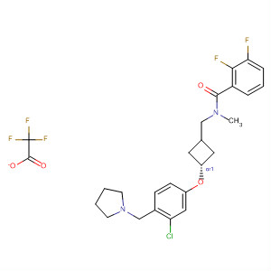 Benzamide,N-[[trans-3-[3-chloro-4-(1-pyrrolidinylmethyl)phenoxy]cyclobutyl]methyl]-2,3-difluoro-N-methyl-, 2,2,2-trifluoroacetate (1:1)