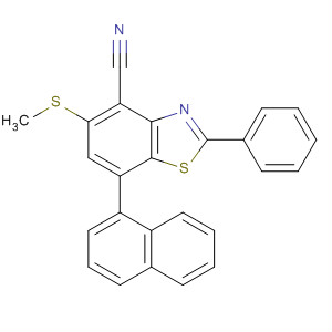 4-Benzothiazolecarbonitrile, 5-(methylthio)-7-(1-naphthalenyl)-2-phenyl-