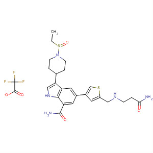 1H-Indole-7-carboxamide,5-[5-[[(2-amino-2-oxoethyl)methylamino]methyl]-3-thienyl]-3-[1-(ethylsulfonyl)-4-piperidinyl]-, 2,2,2-trifluoroacetate (1:1)