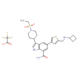 1H-Indole-7-carboxamide,5-[5-[(cyclobutylamino)methyl]-3-thienyl]-3-[1-(ethylsulfonyl)-4-piperidinyl]-, 2,2,2-trifluoroacetate (1:1)
