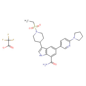 1H-Indole-7-carboxamide,3-[1-(ethylsulfonyl)-4-piperidinyl]-5-[6-(1-pyrrolidinyl)-3-pyridinyl]-,2,2,2-trifluoroacetate (1:1)