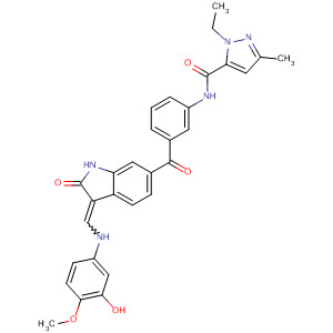 1H-Pyrazole-5-carboxamide,N-[3-[[2,3-dihydro-3-[[(3-hydroxy-4-methoxyphenyl)amino]methylene]-2-oxo-1H-indol-6-yl]carbonyl]phenyl]-1-ethyl-3-methyl-