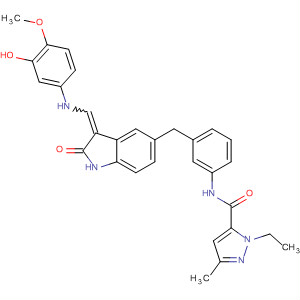 1H-Pyrazole-5-carboxamide,N-[3-[[2,3-dihydro-3-[[(3-hydroxy-4-methoxyphenyl)amino]methylene]-2-oxo-1H-indol-5-yl]methyl]phenyl]-1-ethyl-3-methyl-